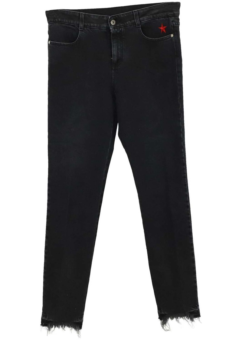 Stella McCartney Raw Hem Jeans in Black Cotton Denim