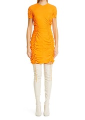Stella McCartney Ruched Body-Con Jersey Minidress in Bright Orange at Nordstrom
