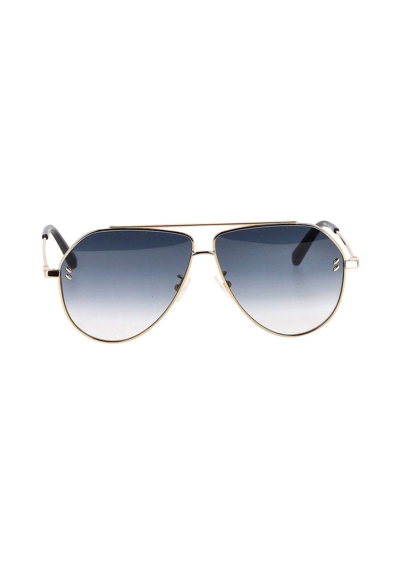 Stella McCartney SC0063S Gradient Aviator Sunglasses in Gold Metal