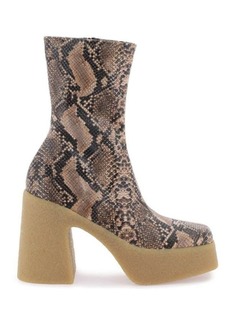 Stella mccartney skyla wedge ankle boots in alter python