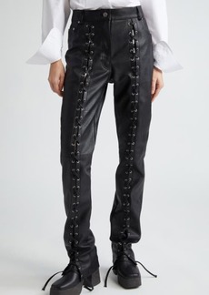 Stella McCartney Slim Fit Lace-Up Faux Leather Pants