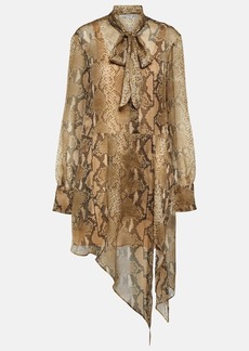 Stella McCartney Snake-effect silk chiffon shirt dress