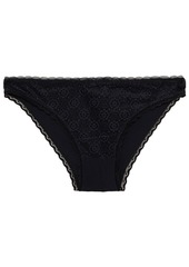 Stella Mccartney Woman Amber Imagining Stretch-lace And Jersey Low-rise Briefs Black