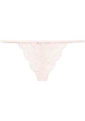 Stella Mccartney Woman Clementine Glancing Satin-trimmed Stretch-lace Thong Pastel Pink