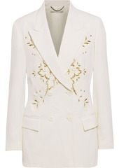 Stella Mccartney Woman Cristal Double-breasted Broderie Anglaise Twill Blazer Ivory