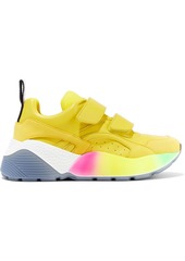 Stella Mccartney Woman Eclypse Neon Neoprene Faux Leather And Suede Exaggerated-sole Sneakers Yellow
