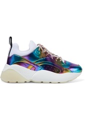 Stella Mccartney Woman Eclypse Neoprene And Holographic Faux Leather Exaggerated-sole Sneakers Multicolor
