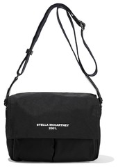 Stella Mccartney Woman Faux Leather-trimmed Printed Twill Shoulder Bag Black