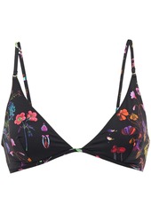 Stella Mccartney Woman Floral-print Triangle Bikini Top Black