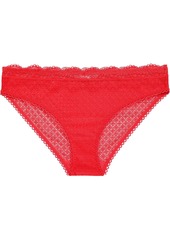 Stella Mccartney Woman Katie Kissing Stretch-lace Mid-rise Briefs Red