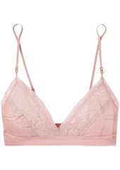 Stella Mccartney Woman Lace-trimmed Silk Soft-cup Triangle Bra Baby Pink