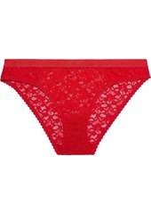 Stella Mccartney Woman Lina Longing Scalloped Stretch-lace Low-rise Briefs Red