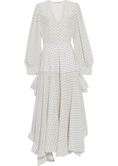 Stella Mccartney Woman Marley Asymmetric Printed Silk Crepe De Chine Dress Ecru