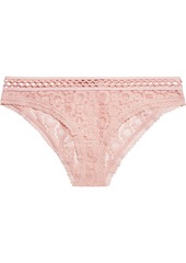 Stella Mccartney Woman Mia Remembering Stretch-lace Low-rise Briefs Baby Pink
