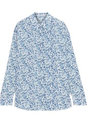Stella Mccartney Woman Mila Floral-print Silk Crepe De Chine Shirt Light Blue