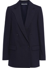 Stella Mccartney Woman Milly Double-breasted Pinstriped Wool-blend Blazer Midnight Blue