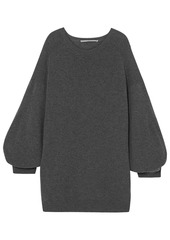 Stella Mccartney Woman Oversized Mélange Wool Mini Dress Dark Gray
