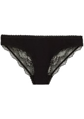 Stella Mccartney Woman Polly Prancing Stretch-jersey And Lace Mid-rise Briefs Black