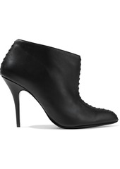 Stella Mccartney Woman Whipstitched Faux Leather Ankle Boots Black