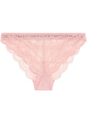 Stella Mccartney Woman Whitney Popping Stretch-lace Mid-rise Briefs Baby Pink