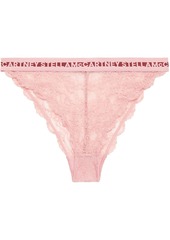 Stella Mccartney Woman Whitney Popping Stretch-lace Mid-rise Briefs Baby Pink