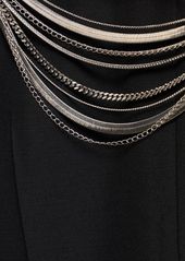 Stella McCartney Straight Wool Pants W/ Chain Details