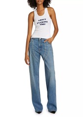 Stella McCartney Studded Chaps Mid-Rise Jeans