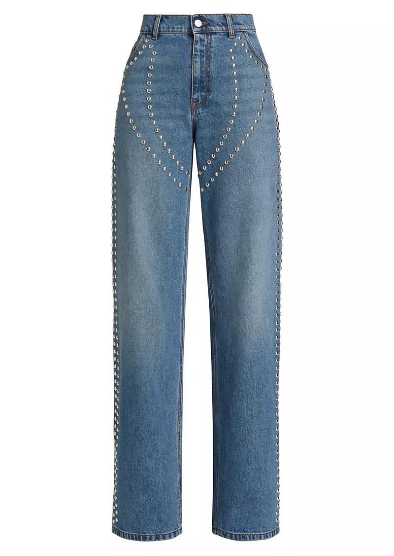 Stella McCartney Studded Chaps Mid-Rise Jeans