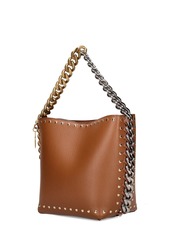 Stella McCartney Studded Faux Grained Leather Bucket Bag