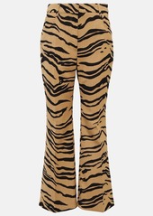 Stella McCartney Tiger-print wool-blend flared pants