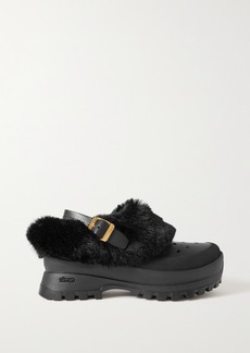 Stella McCartney Trace Faux Fur Vegetarian Leather And Rubber Clogs
