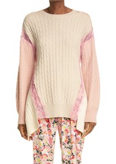 Women's Stella Mccartney Effortless Lace Cable Asymmetrical Wool Sweater
