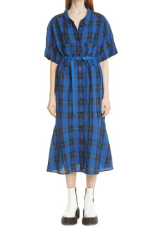 Stella McCartney Sally Plaid Cotton Blend Shirtdress in Multicolor Blue at Nordstrom