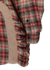 Stella McCartney Wool Checked Mini Dress W/ Knit Details