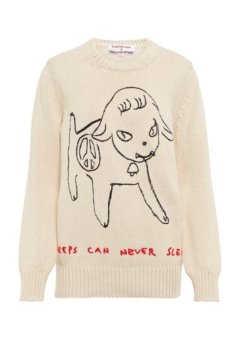 Stella McCartney x Yoshitomo Nara embroidered cotton sweatshirt