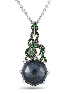 Stephen Webster 18K White Gold Quartz and Tsavorite Pendant Necklace SW37-051524