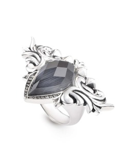 Stephen Webster Baroque Superstud Women's Silver Cat's Eye and Quartz Diamond Ring