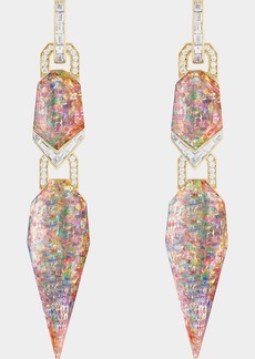 Stephen Webster CH₂ Threesome Earrings with Fire Opalescent Crystal Haze and Diamonds