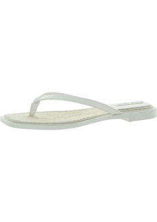 Steve Madden Abela Womens Faux Leather Toe Post Flip-Flops