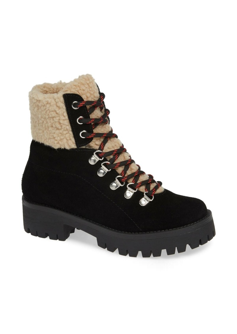 steve madden bitter faux shearling trim bootie