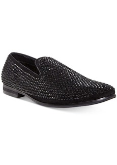 Steve Madden Caviarr Mens Suede Rhinestone Smoking Loafers