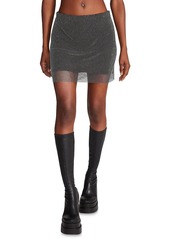 Steve Madden Charlize Womens Mesh Short Mini Skirt