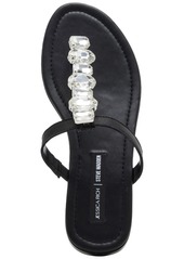 Jessica Rich x Steve Madden Women's Gemma Embellished T-Strap Slingback Sandals - Black Multi