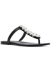 Jessica Rich x Steve Madden Women's Gemma Embellished T-Strap Slingback Sandals - Green Multi