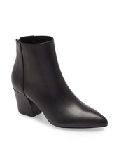Steve Madden Mistin Pointed Toe Bootie in Black Leather at Nordstrom