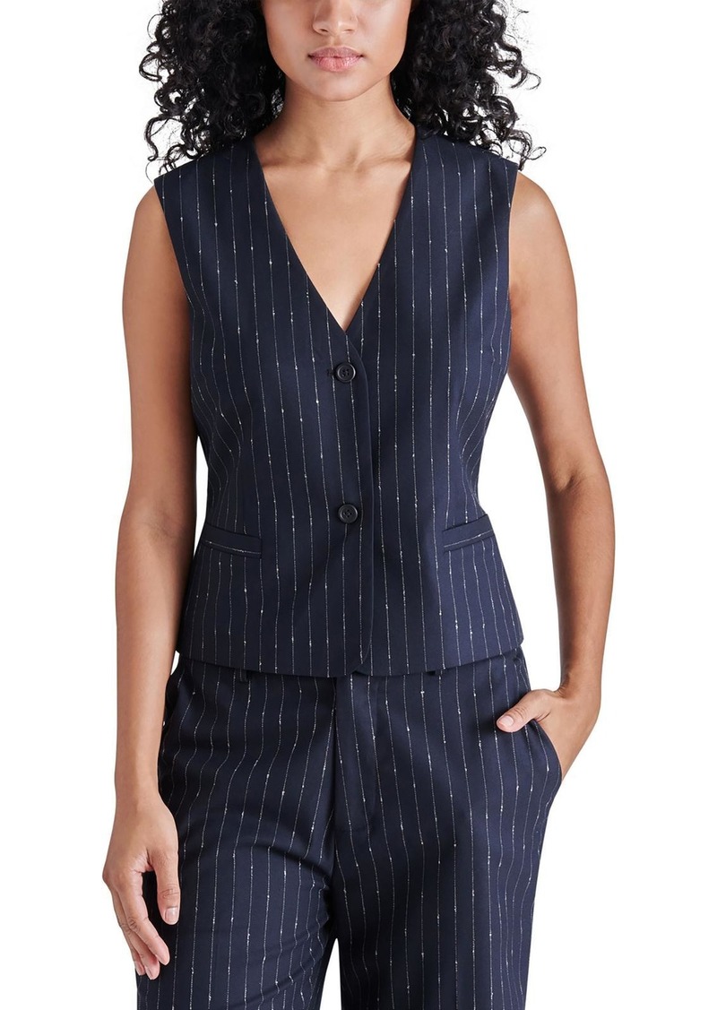 Steve Madden Selene Womens Pinstripe Separate Suit Vest