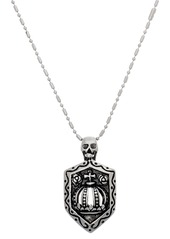 Steve Madden Skull & Shield Bar Necklace