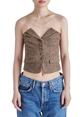 Steve Madden Adare Strapless Herringbone Corset Top