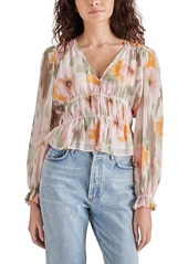 Steve Madden Ardenne Faded Floral Chiffon Top