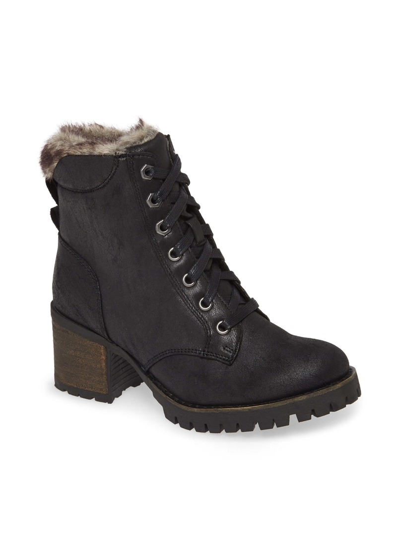 steve madden comfort faux fur trim bootie